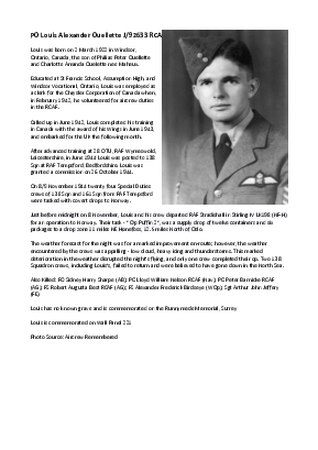 A preview of a PDF biography for Ouellette, Louis Alexander